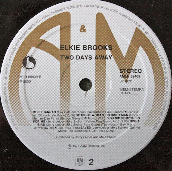 Elkie Brooks : Two Days Away (LP, Album)