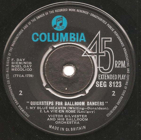 Victor Silvester And His Ballroom Orchestra : Quicksteps For Ballroom Dancers (7", EP, Mono)