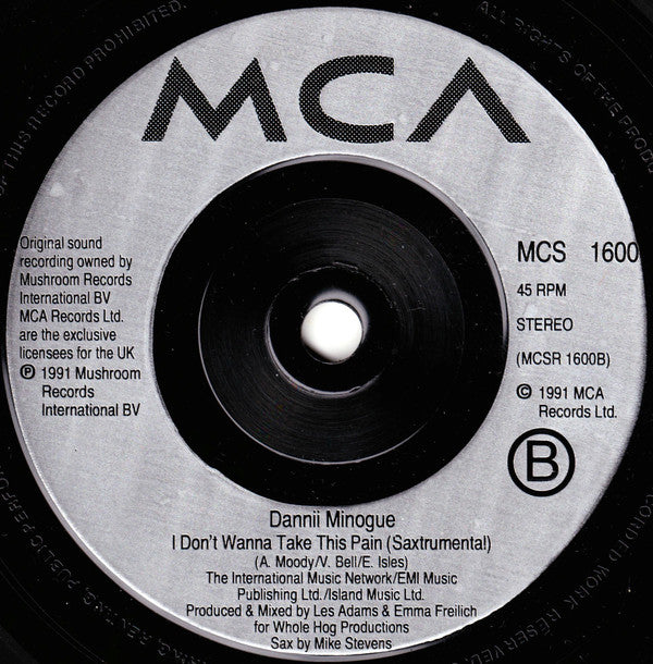 Dannii Minogue : I Don't Wanna Take This Pain (7", Single, Sil)