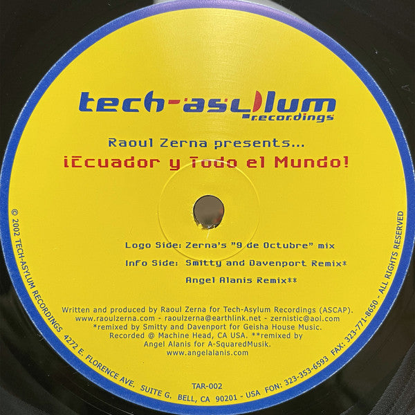 Raoul Zerna : Ecuador Y Todo El Mundo (12")