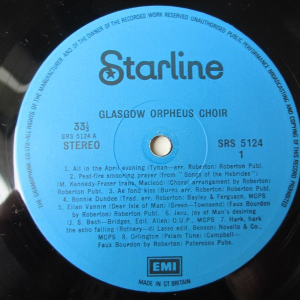 The Glasgow Orpheus Choir , conductor Sir Hugh Roberton : Favourite Songs (LP, Album, Comp)