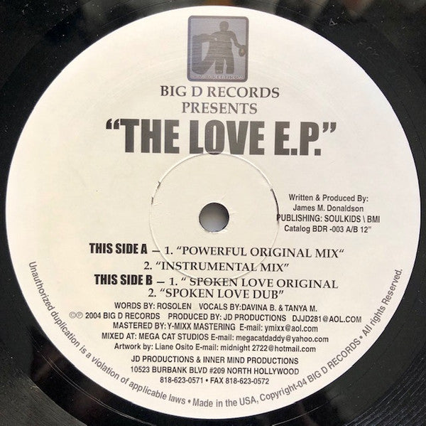 Rosalen, Davina B. & Tanya M. : The Love E.P. (12")