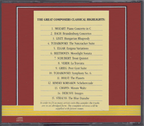 Various : A Selection Of Classical Highlights (CD, Comp, Smplr)