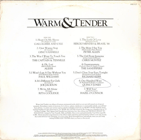 Various : Warm & Tender (LP, Comp)