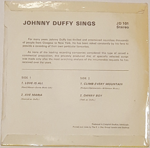 Johnny Duffy (3) : Johnny Duffy Sings (7", EP)