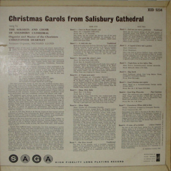 The Choristers And Soloists Of Salisbury Cathedral Organist And Master Of The Choristers Christopher Dearnley , Assistant Organist Richard Lloyd (7) : Christmas Carols From Salisbury Cathedral (LP, Album)