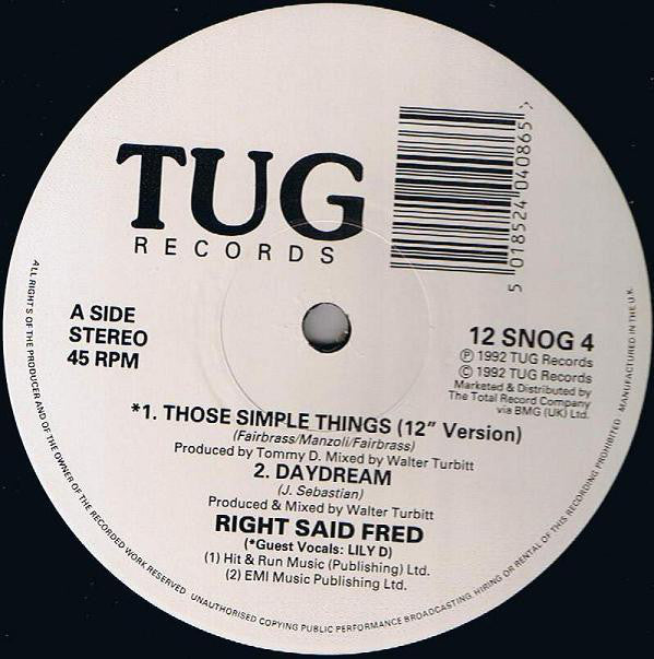 Right Said Fred : Those Simple Things / (What A Day For A) Daydream (12", Single)