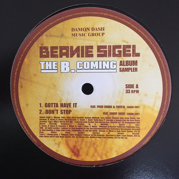Beanie Sigel : The B. Coming (Album Sampler) (12", Promo, Smplr)