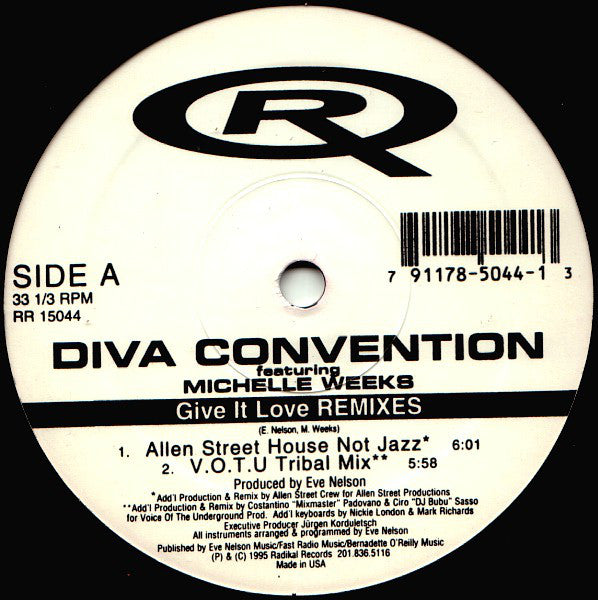 Diva Convention Featuring Michelle Weeks : Give It Love (Remixes) (12")