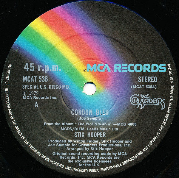 "Stix" Hooper : Cordon Bleu (12", Single)