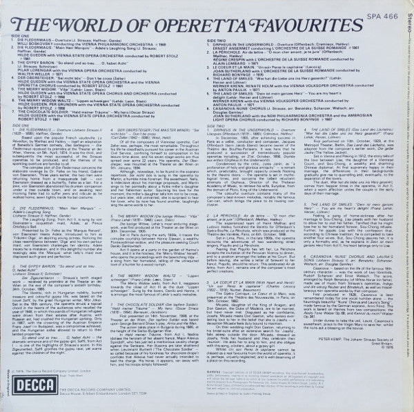 Various : The World Of Operetta Favourites (LP, Comp)