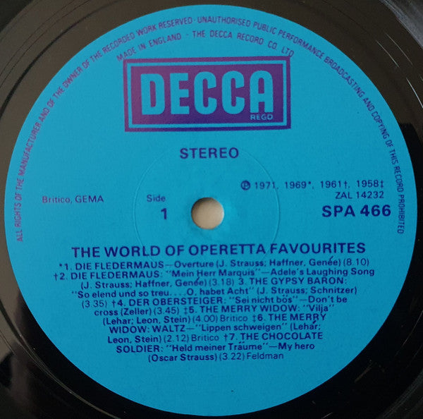 Various : The World Of Operetta Favourites (LP, Comp)