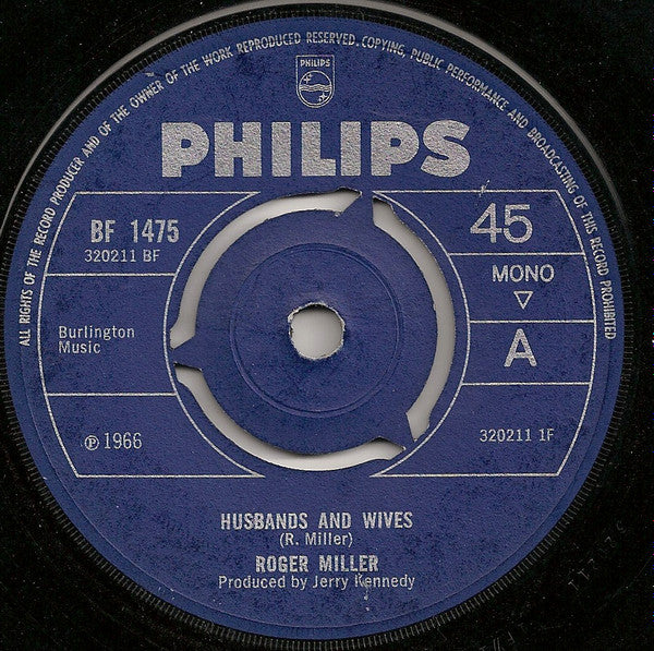 Roger Miller : I've Been A Long Time Leavin' (But I'll Be A Long Time Gone) (7", Single, Mono)