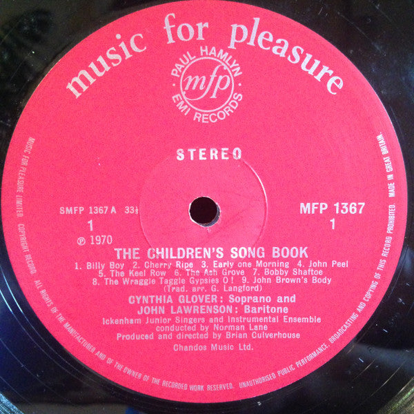 Cynthia Glover, John Lawrenson : Children's Song Book (LP)
