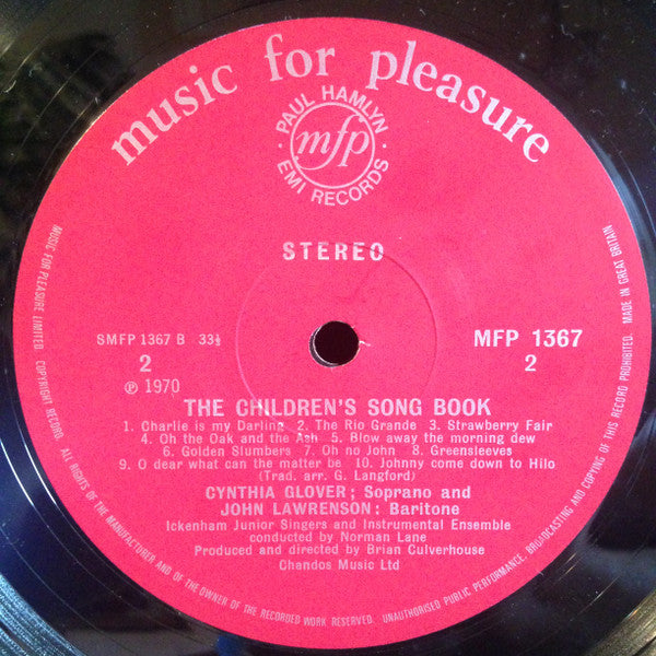 Cynthia Glover, John Lawrenson : Children's Song Book (LP)