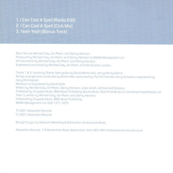 Disco-Tex Presents  Cloudburst (3) : I Can Cast A Spell (CD, Single)