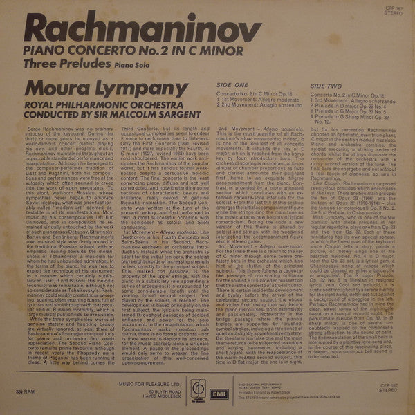 Rachmaninov*, Moura Lympany*, Royal Philharmonic Orchestra Conducted By Sir Malcolm Sargent : Piano Concerto No. 2 / Three Preludes (LP, Album)