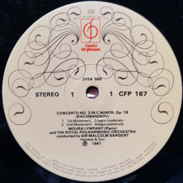 Rachmaninov*, Moura Lympany*, Royal Philharmonic Orchestra Conducted By Sir Malcolm Sargent : Piano Concerto No. 2 / Three Preludes (LP, Album)