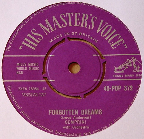 Alberto Semprini : Forgotten Dreams (7", Single)