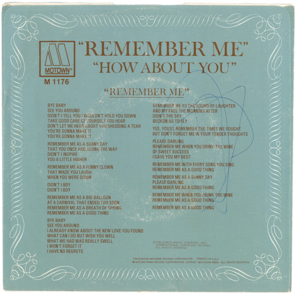 Diana Ross : Remember Me / How About You (7", Single)