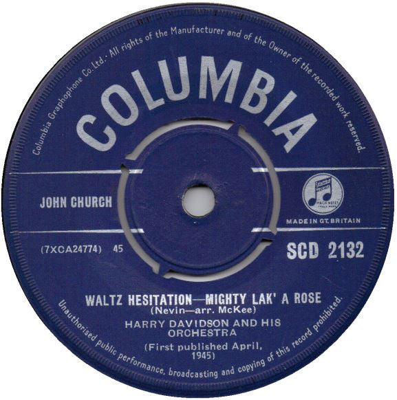 Harry Davidson And His Orchestra : Waltz Hesitation (7")