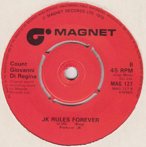 Count Giovanni Di Regina : Just One Cornetto (7")