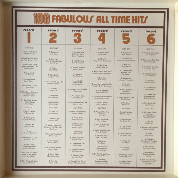 Various : 100 Fabulous All Time Hits (6xLP, Comp + Box)