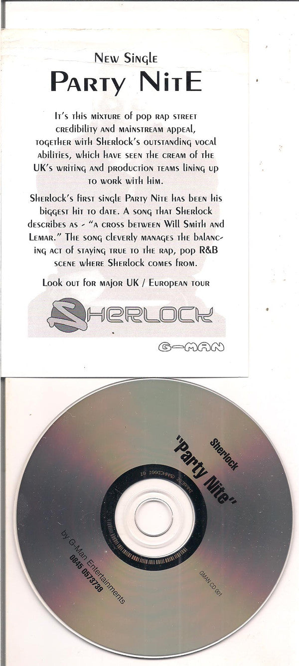 SHERLOCK (6) : PARTY NITE (CD, Promo)