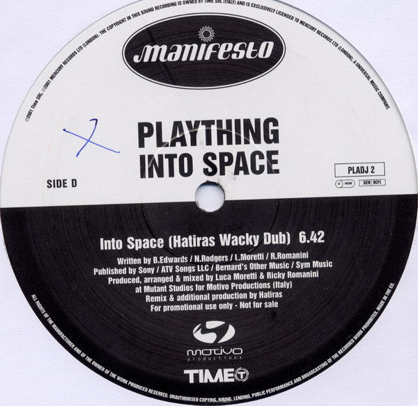 Plaything : Into Space (2x12", Promo)
