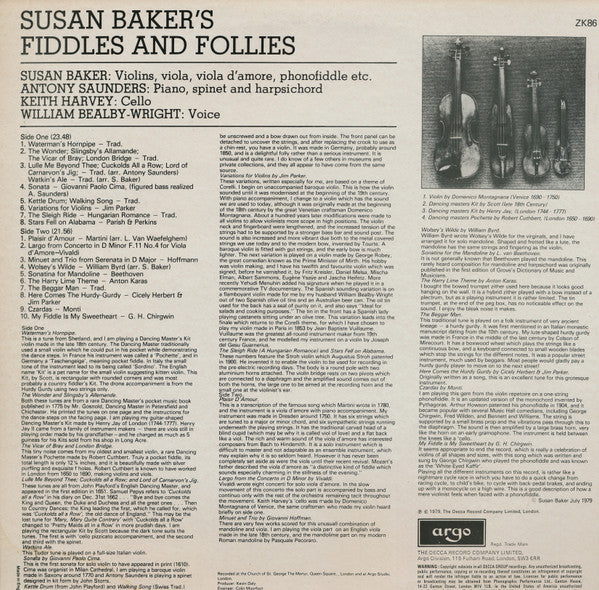 Susan Baker (3) : Susan Baker's Fiddles And Follies (LP)