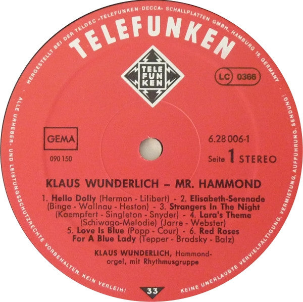 Klaus Wunderlich : Mr. Hammond (2xLP, Comp, Gat)