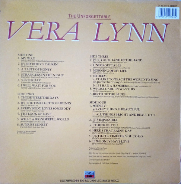 Vera Lynn : The Unforgettable Vera Lynn (2xLP, Comp)