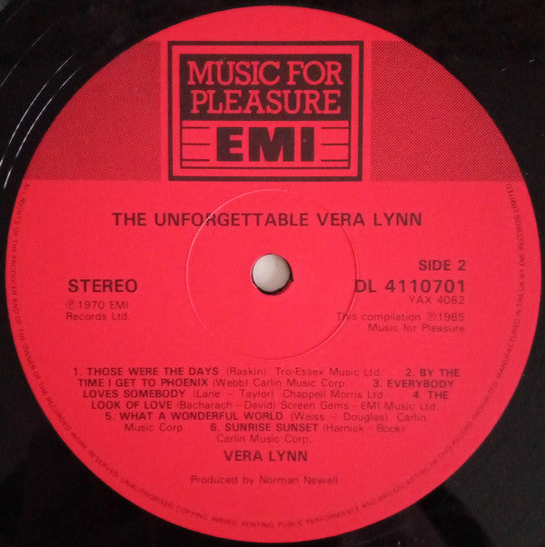 Vera Lynn : The Unforgettable Vera Lynn (2xLP, Comp)