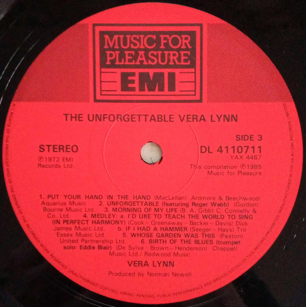 Vera Lynn : The Unforgettable Vera Lynn (2xLP, Comp)