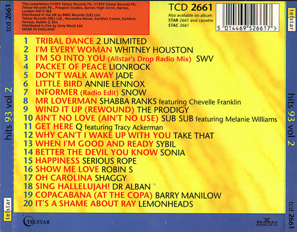 Various : Hits 93 Volume Two (CD, Comp)