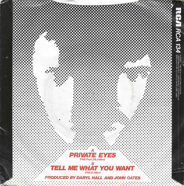 Daryl Hall & John Oates : Private Eyes (7", Sol)