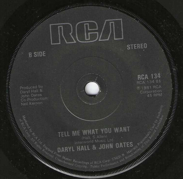 Daryl Hall & John Oates : Private Eyes (7", Sol)