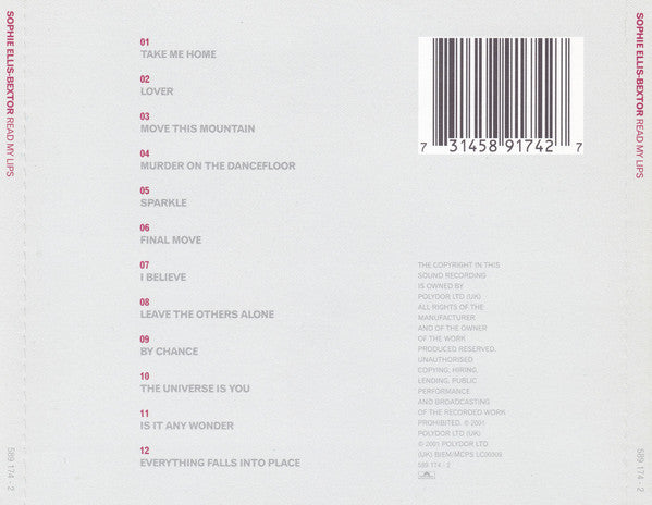 Sophie Ellis-Bextor : Read My Lips (CD, Album, S/Edition)