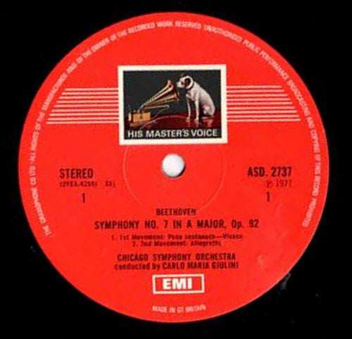 Carlo Maria Giulini, Ludwig van Beethoven, Chicago Symphony Orchestra : Symphony No. 7 (LP, Album)