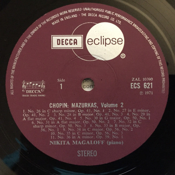 Nikita Magaloff, Frédéric Chopin : The Mazurkas, Vol 2 (LP, RE)