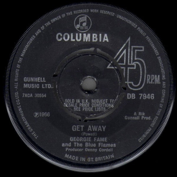 Georgie Fame & The Blue Flames : Get Away (7", Single)
