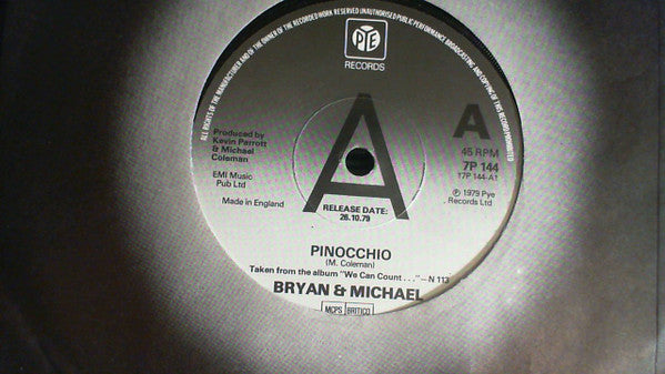 Brian & Michael : Pinocchio (7", Single, Promo)