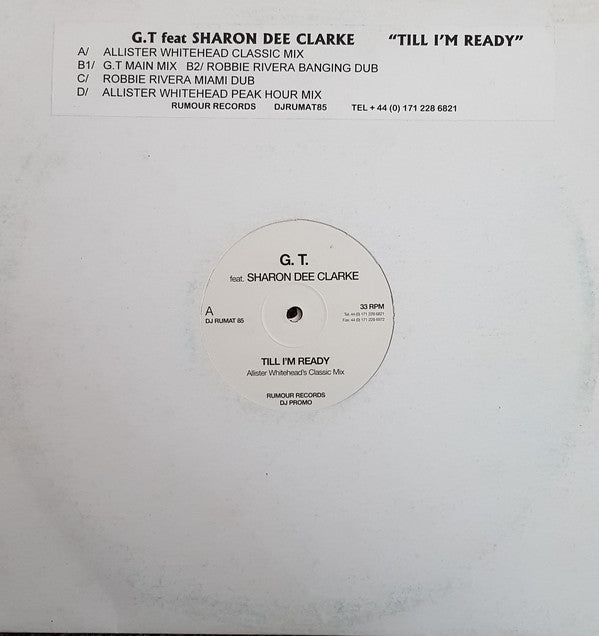 G.T. Feat. Sharon Dee Clarke : Till I'm Ready (2x12", Promo)