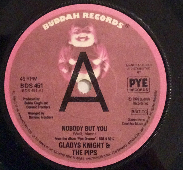 Gladys Knight And The Pips : Nobody But You (7", Single, Promo)