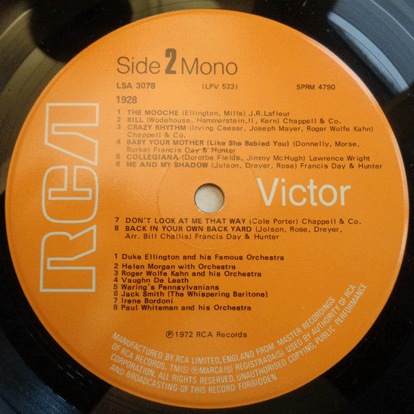 Various : 1928 (LP, Comp, Mono)