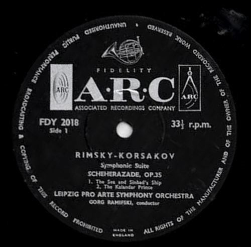 Nikolai Rimsky-Korsakov - Leipzig Pro Arte Symphony Orchestra, Gorg Ramifski : Scheherazade, Opus 35 (LP)