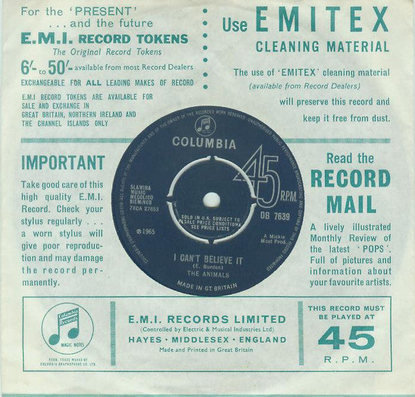 The Animals : We've Gotta Get Out Of This Place (7", Single, Pus)
