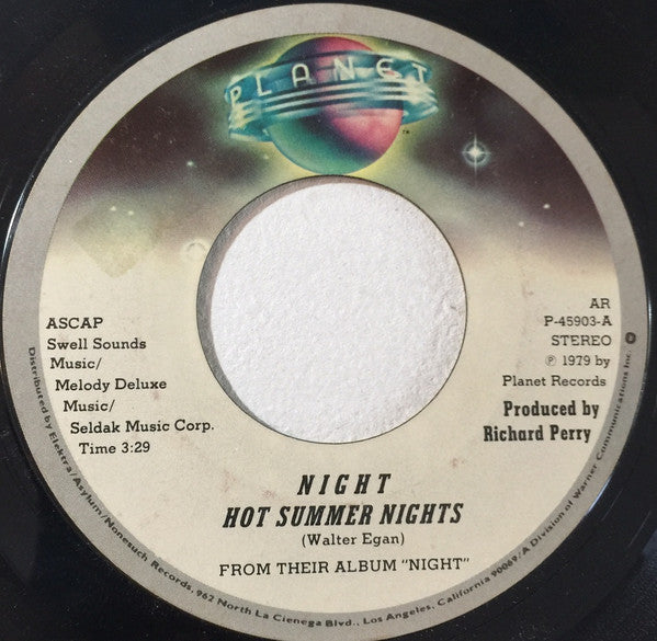 Night : Hot Summer Nights (7", Single, AR)