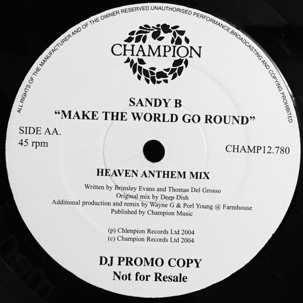 Sandy B : Make The World Go Round (12", Promo)