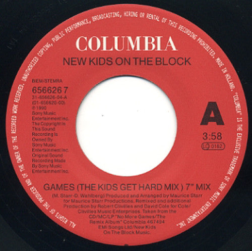 New Kids On The Block : Games (The Kids Get Hard Mix) (7", Single)